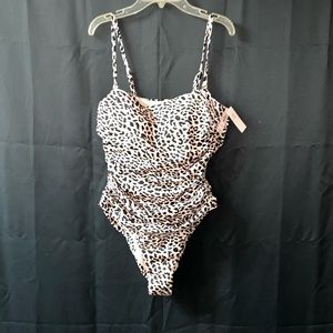 Leopard print one piece bathing suit